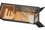 Conteneur Sauna de 15 m² avec espace de repos « clé en main » – Image 7