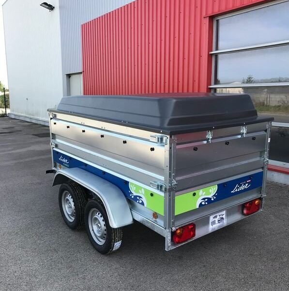 Remorque Lider Florence 750Kg avec Capot et Doubles Ridelles