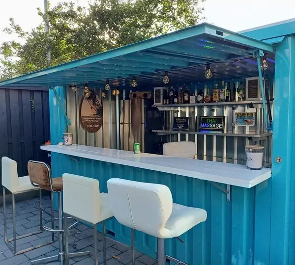 Conteneur Bar Démontable XL 4×3 Mètres Rose RAL 3015