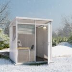 Abri de jardin modulaire isolé 2x2m blanc - plancher inclus