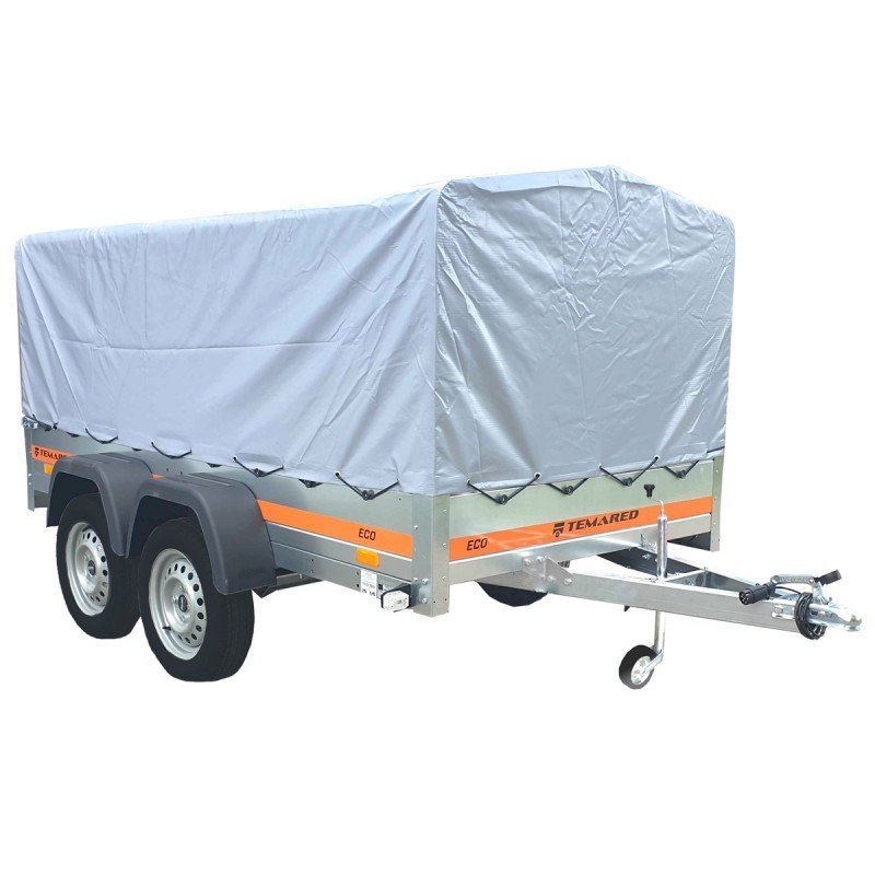 remorque-double-essieu-bache-haute-1.jpg Remorque bâchée double essieu TEMA 263X125 cm ECO2612/2 – Image 1