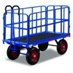 Remorque manuelle avec 4 ridelles, charge 700 kg