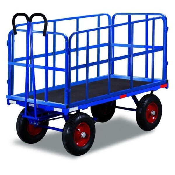 Remorque manuelle avec 4 ridelles, charge 700 kg